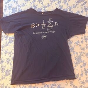 Navy Graphic T-Shirt with Math Design